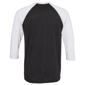 Next Level 6051 Unisex Tri-Blend Three-Quarter Sleeve Raglan - Heather White/Vintage Black