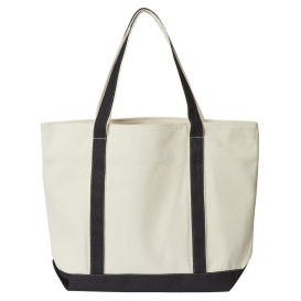 Liberty Bags 8873 XL Zippered Resort Tote - Natural/Black
