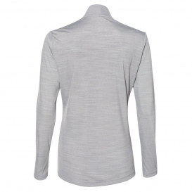 adidas A476 Women\'s Lightweight Melange Quarter-Zip Pullover - Mid Grey Melange