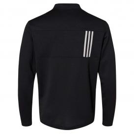 adidas A482 3-Stripes Double Knit Quarter-Zip Pullover - Black/Grey Two