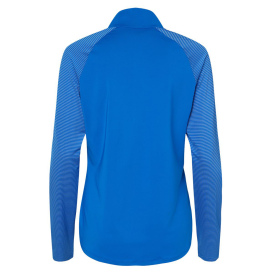 adidas A521 Women\'s Stripe Block Quarter-Zip Pullover - Glory Blue