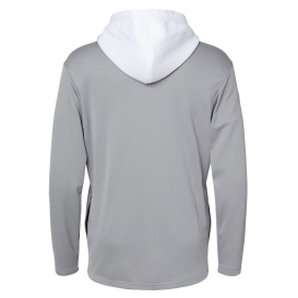 adidas A530 Textured Mixed Media Hooded Sweatshirt - Grey Three