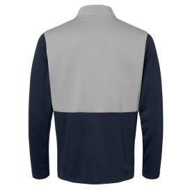 adidas A532 Textured Mixed Media 1/4-Zip Pullover - Collegiate Navy/Grey Three