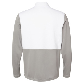 adidas A532 Textured Mixed Media 1/4-Zip Pullover - Grey Three/White
