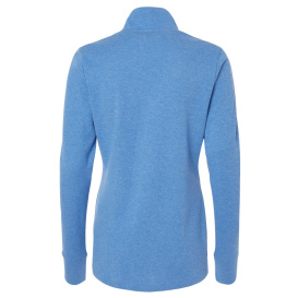 adidas A555 Women\'s 3-Stripes Quarter-Zip Sweater - Focus Blue Melange