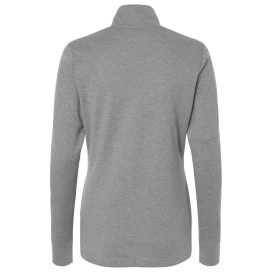 adidas A555 Women\'s 3-Stripes Quarter-Zip Sweater - Grey Three Melange