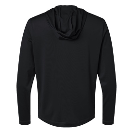 adidas A596 Lightweight Performance Quarter-Zip Hooded Pullover - Black