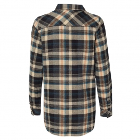 Burnside 5210 Women\'s Yarn-Dyed Long Sleeve Flannel Shirt - Dark Khaki