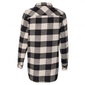 Burnside 5210 Women\'s Yarn-Dyed Long Sleeve Flannel Shirt - Ecru/Black Buffalo