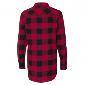 Burnside 5210 Women\'s Yarn-Dyed Long Sleeve Flannel Shirt - Red/Black Buffalo