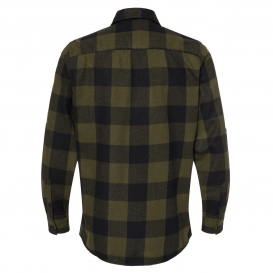 Burnside 8210 Yarn-Dyed Long Sleeve Flannel Shirt - Army/Black