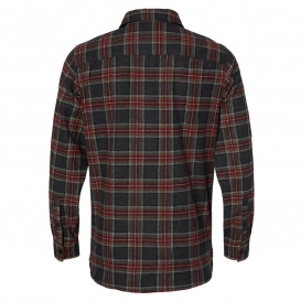 Burnside 8210 Yarn-Dyed Long Sleeve Flannel Shirt - Grey/Red
