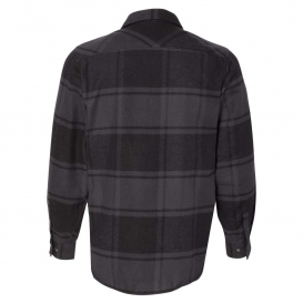Burnside 8219 Snap Front Long Sleeve Plaid Flannel Shirt - Black