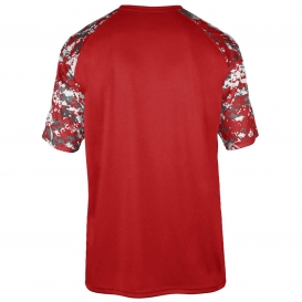 Badger Sport 4152 Digital Camo Sport T-Shirt - Red/Red