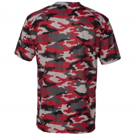 Badger Sport 4181 Camo Short Sleeve T-Shirt - Red