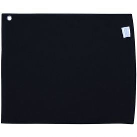 Carmel Towel Company C1518GH Velour Hemmed Towel with Corner Grommet & Hook - Black