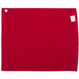 Carmel Towel Company C1518GH Velour Hemmed Towel with Corner Grommet & Hook - Red