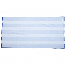 Carmel Towel Company C3060S Cabana Stripe Velour Beach Towel - Royal