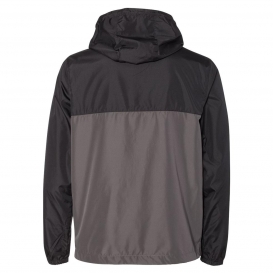 Independent Trading Co. EXP54LWZ Water Resistant Lightweight Windbreaker- Black/Graphite