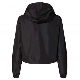 Independent Trading Co. EXP64CRP Women\'s Lightweight Pullover Crop Windbreaker - Black