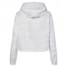 Independent Trading Co. EXP64CRP Women\'s Lightweight Pullover Crop Windbreaker - White Camo