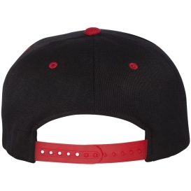 Flexfit 110F Flat Bill Snapback Cap - Black/Red