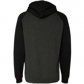 Independent Trading Co. IND40RP Raglan Hooded Sweatshirt - Charcoal Heather/Black