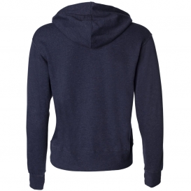 Independent Trading Co. PRM90HTZ Unisex Heathered French Terry Full-Zip Hooded Sweatshirt - Navy Heather