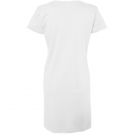 LAT 3522 Women's V-Neck Fine Jersey Coverup - White