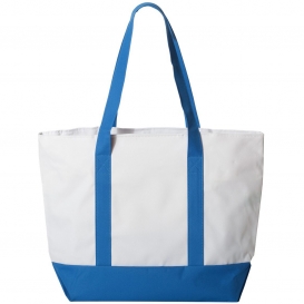 Liberty Bags 7006 Bay View Zippered Tote - White/Royal