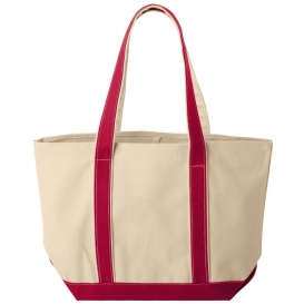 Liberty Bags 8871 Large Boater Tote - Natural/Red