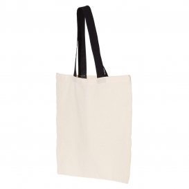 OAD OAD105 Contrast Color Handle Tote - Natural/Black