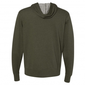 Independent Trading Co. PRM90HTZ Unisex Heathered French Terry Full-Zip Hooded Sweatshirt - Olive Heather