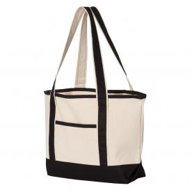 Q-Tees Q125800 20L Small Deluxe Tote - Natural/Black