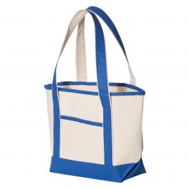 Q-Tees Q125800 20L Small Deluxe Tote - Natural/Royal