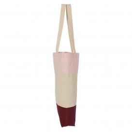 Q-Tees Q125900 11L Tri-Color Tote - Maroon/Natural/Light Pink