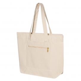 Q-Tees Q1300 19L Zippered Tote - Natural/Natural