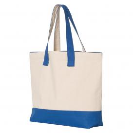 Q-Tees Q1300 19L Zippered Tote - Natural/Royal