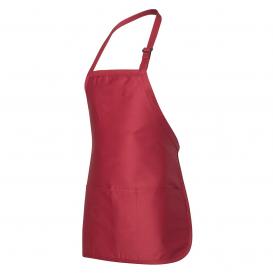 Q-Tees Q4250 Full-Length Apron with Pouch Pocket - Red