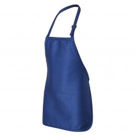 Q-Tees Q4250 Full-Length Apron with Pouch Pocket - Royal
