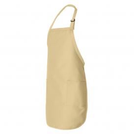 Q-Tees Q4350 Full-Length Apron with Pockets - Natural