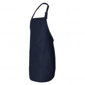 Q-Tees Q4350 Full-Length Apron with Pockets - Navy
