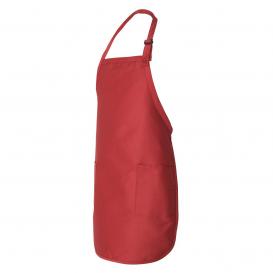 Q-Tees Q4350 Full-Length Apron with Pockets - Red