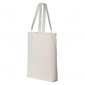 Q-Tees Q4400 11L Canvas Tote with Contrast-Color Handles - Natural/Natural