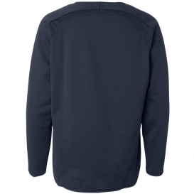 Rawlings 9705 Long Sleeve Flatback Mesh Fleece Pullover - Navy