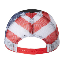 Kati S700M Printed Mesh Trucker Cap - Black/USA Flag