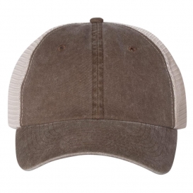 Sportsman SP510 Pigment-Dyed Trucker Cap - Brown/Stone