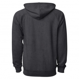 Independent Trading Co. SS1000Z Unisex Lightweight Loopback Terry Zip Hood - Charcoal Heather
