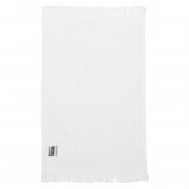 Q-Tees T100 Fringed Fingertip Towel - White
