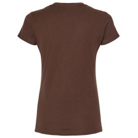 Tultex 213 Women\'s Slim Fit Fine Jersey T-Shirt - Brown
